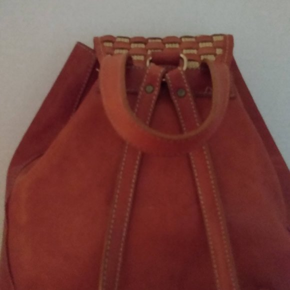 Lady Monica Tan Italian Leather Backpack/Purse w/Checker Design Flap main image 7